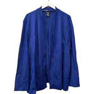 Investments Size 3X Plus Blue Long Sleeve Open Front Cardigan Travel Office Work